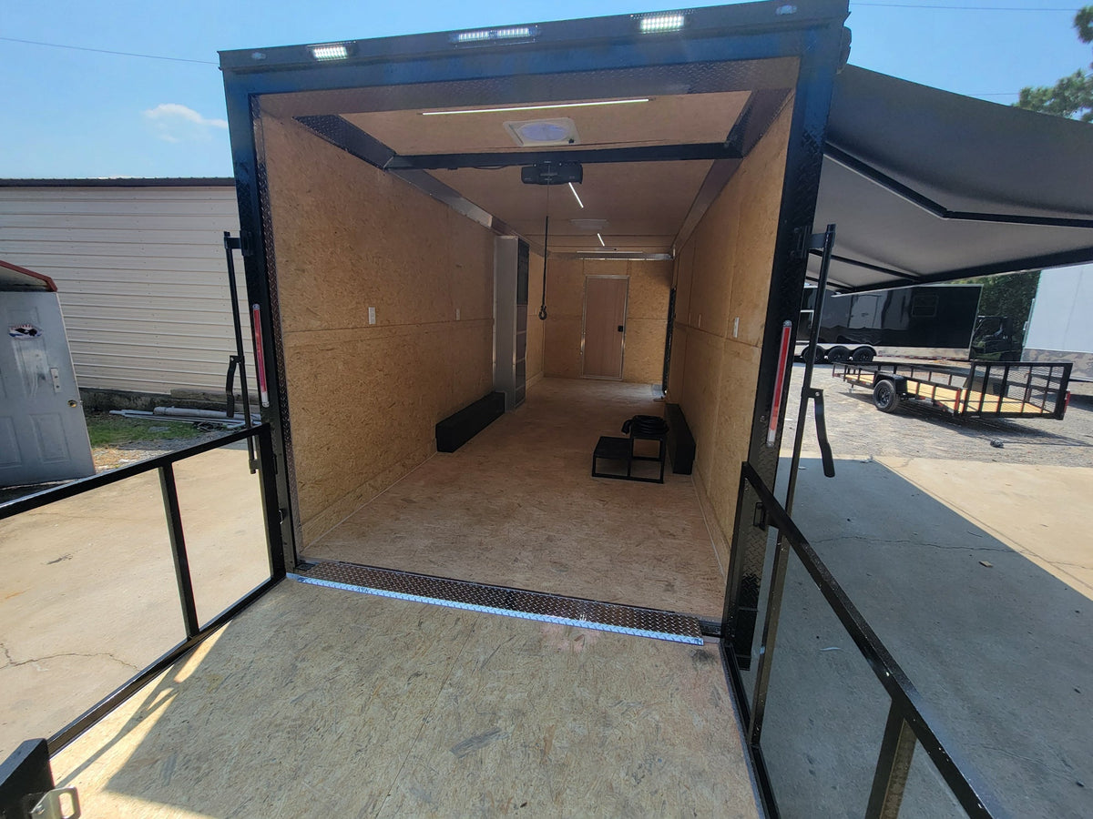 8.5' X 24' Black Custom Enclosed Trailer Stage Marketing and Event