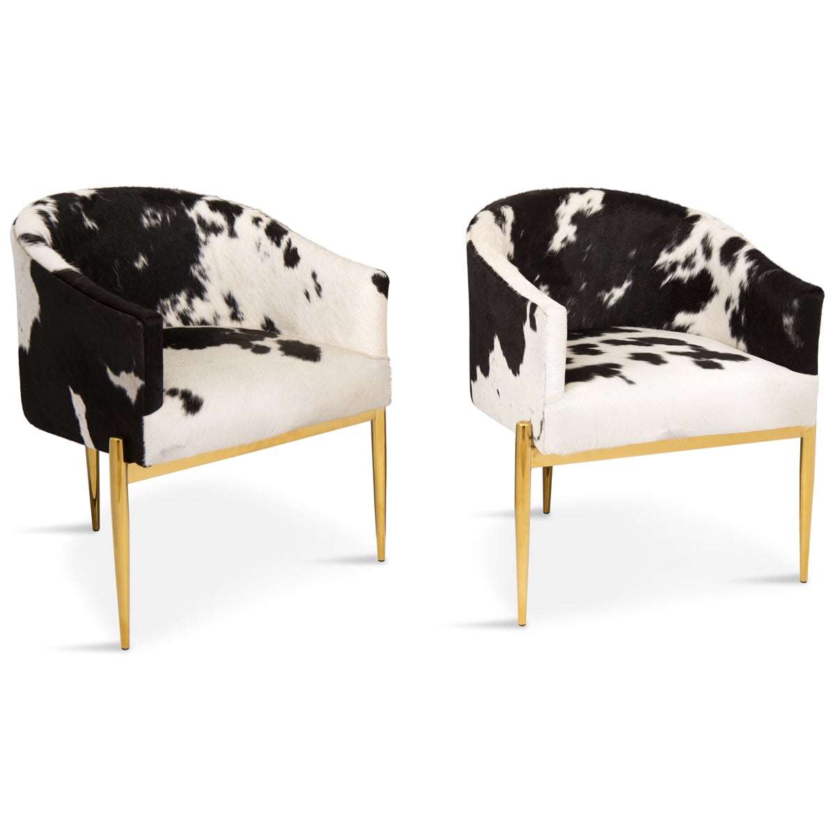 Art Deco Dining Chair in Cowhide