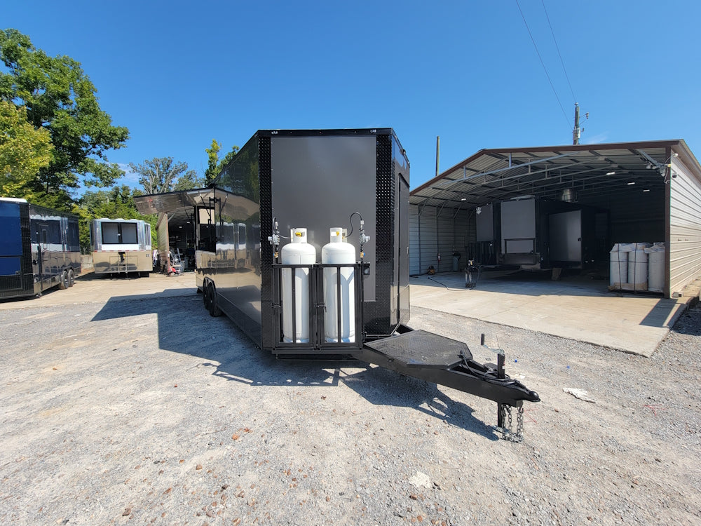 8.5' X 22' Charcoal Grey Concession Trailer Food Event Catering