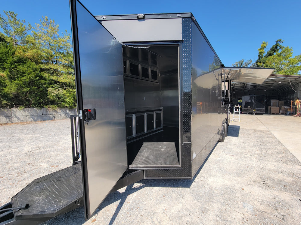 8.5' X 22' Charcoal Grey Concession Trailer Food Event Catering