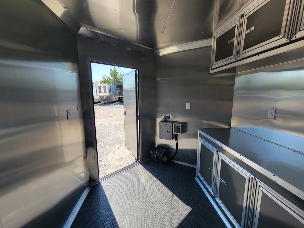 8.5' X 22' Charcoal Grey Concession Trailer Food Event Catering