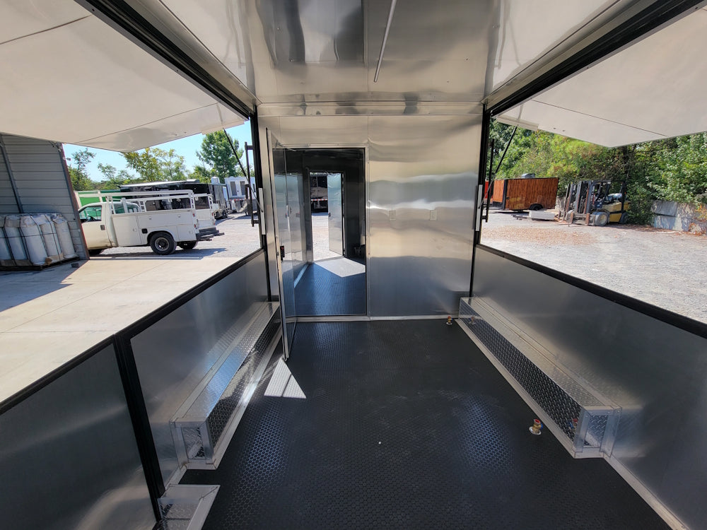 8.5' X 22' Charcoal Grey Concession Trailer Food Event Catering