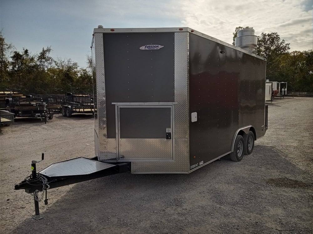 8.5' x 16' Charcoal Gray Food Vending Concession Trailer