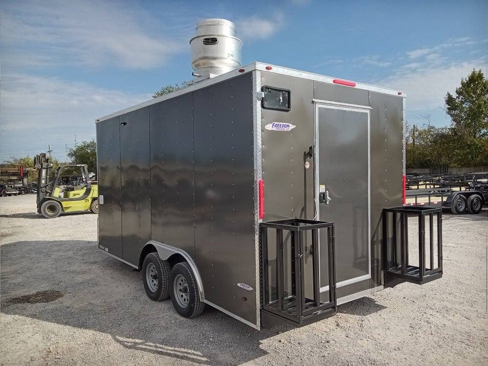 8.5' x 16' Charcoal Gray Food Vending Concession Trailer