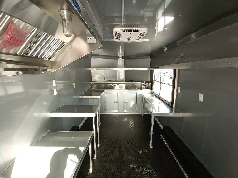 8.5' x 16' Charcoal Gray Food Vending Concession Trailer