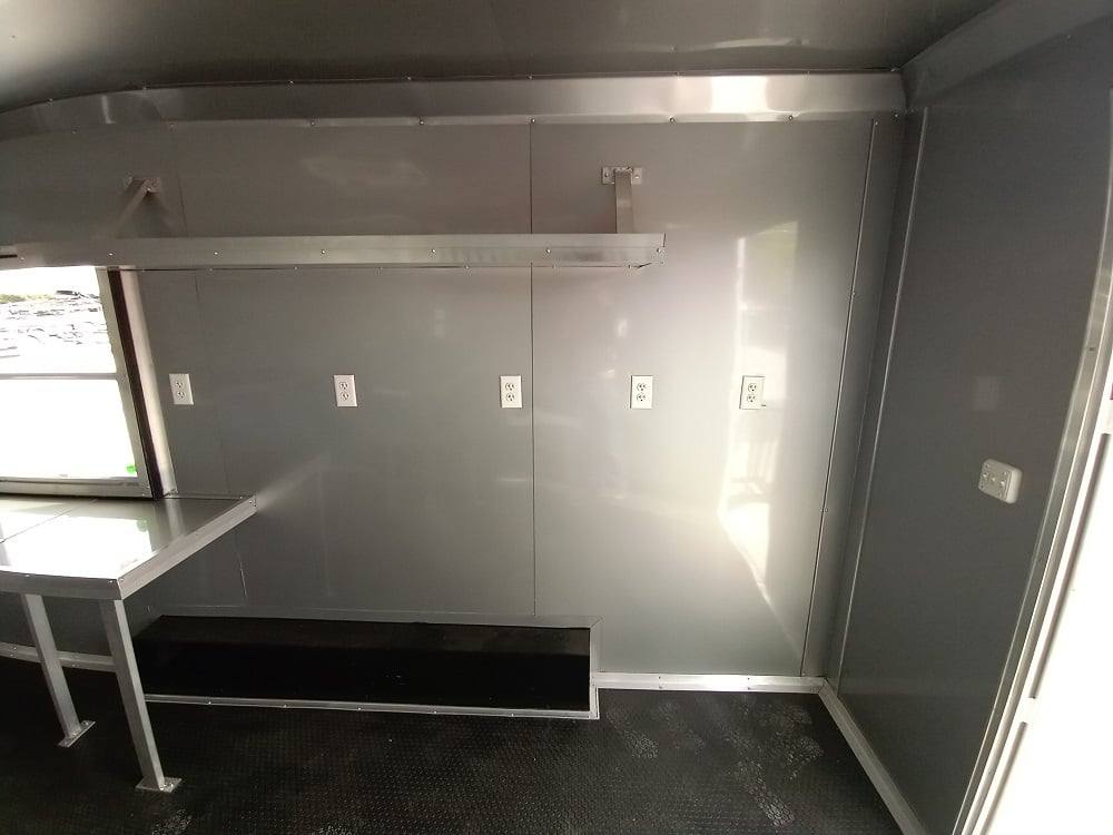 8.5' x 16' Charcoal Gray Food Vending Concession Trailer