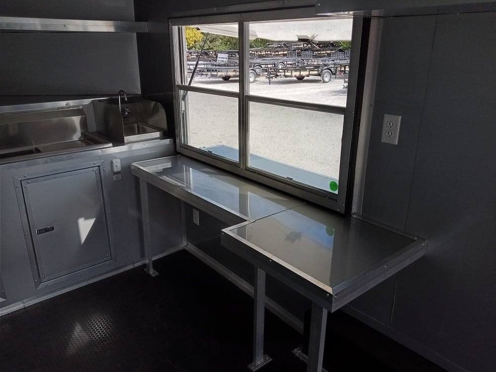 8.5' x 16' Charcoal Gray Food Vending Concession Trailer