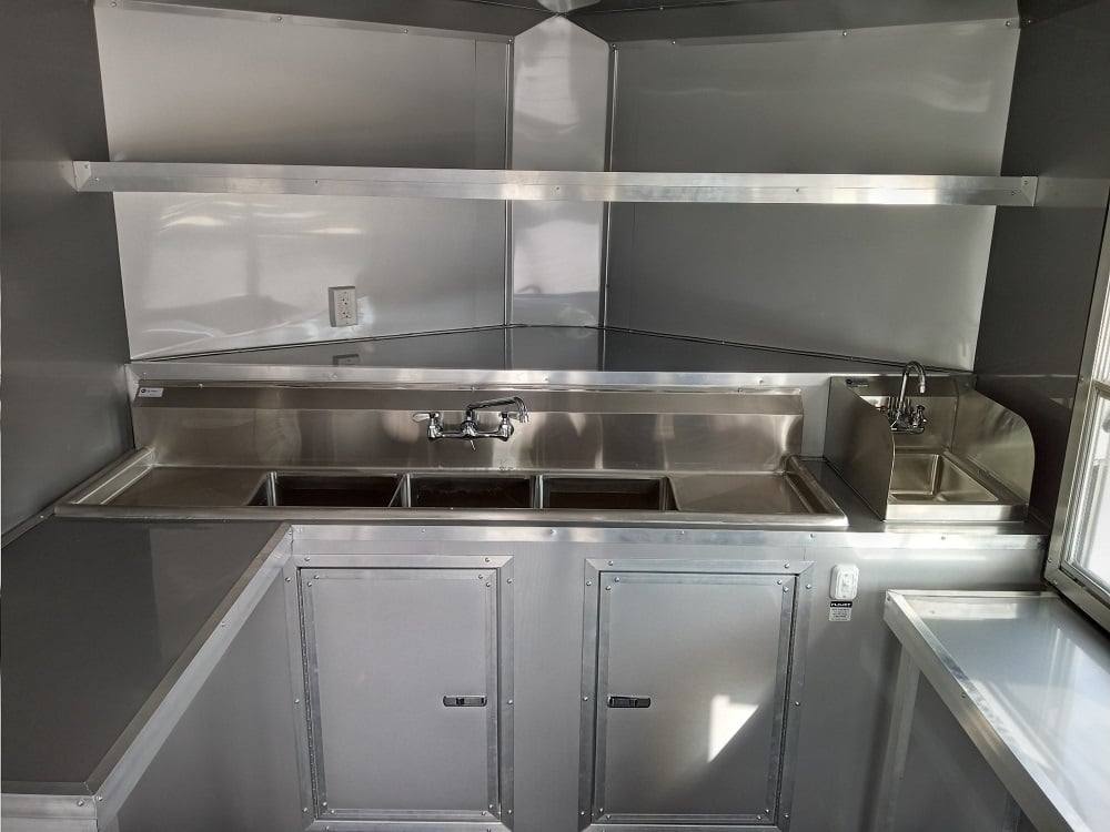 8.5' x 16' Charcoal Gray Food Vending Concession Trailer