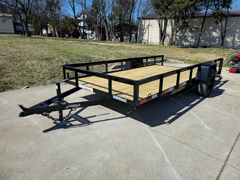 6'4" x 14 Utility Trailer Dovetail With Gate Powder Coated 3,500lb Axle