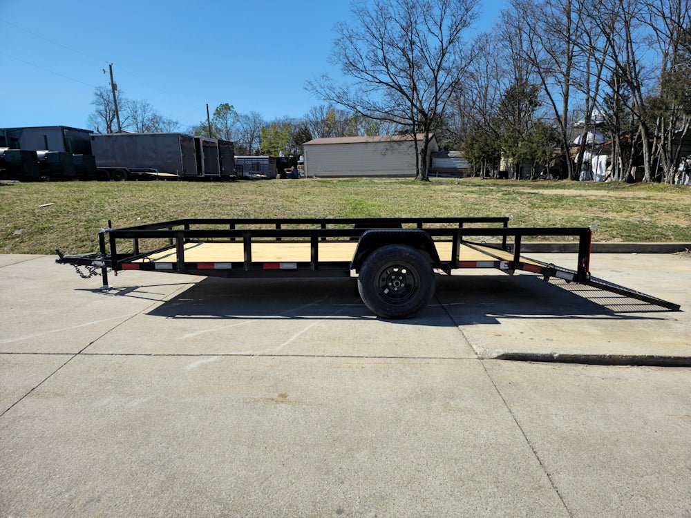 6'4" x 14 Utility Trailer Dovetail With Gate Powder Coated 3,500lb Axle