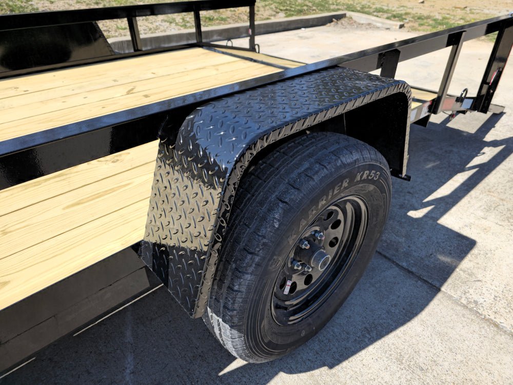 6'4" x 14 Utility Trailer Dovetail With Gate Powder Coated 3,500lb Axle