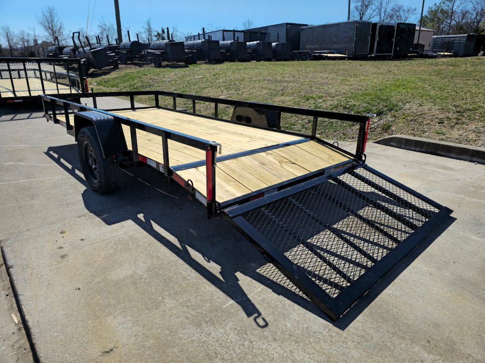 6'4" x 14 Utility Trailer Dovetail With Gate Powder Coated 3,500lb Axle