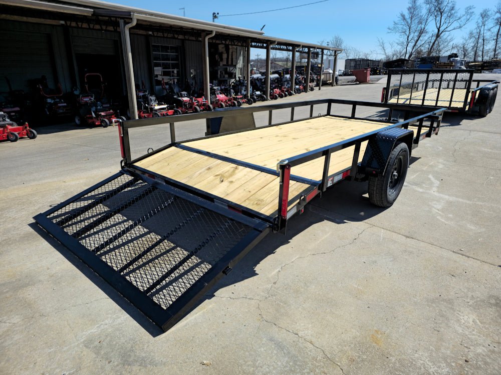 6'4" x 14 Utility Trailer Dovetail With Gate Powder Coated 3,500lb Axle