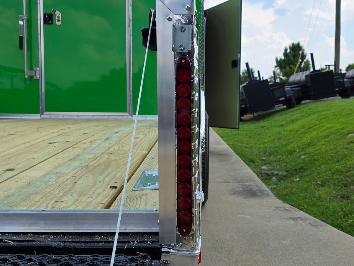 8.5x24 Lime Green Enclosed Hybrid (2) 7,000lb axles