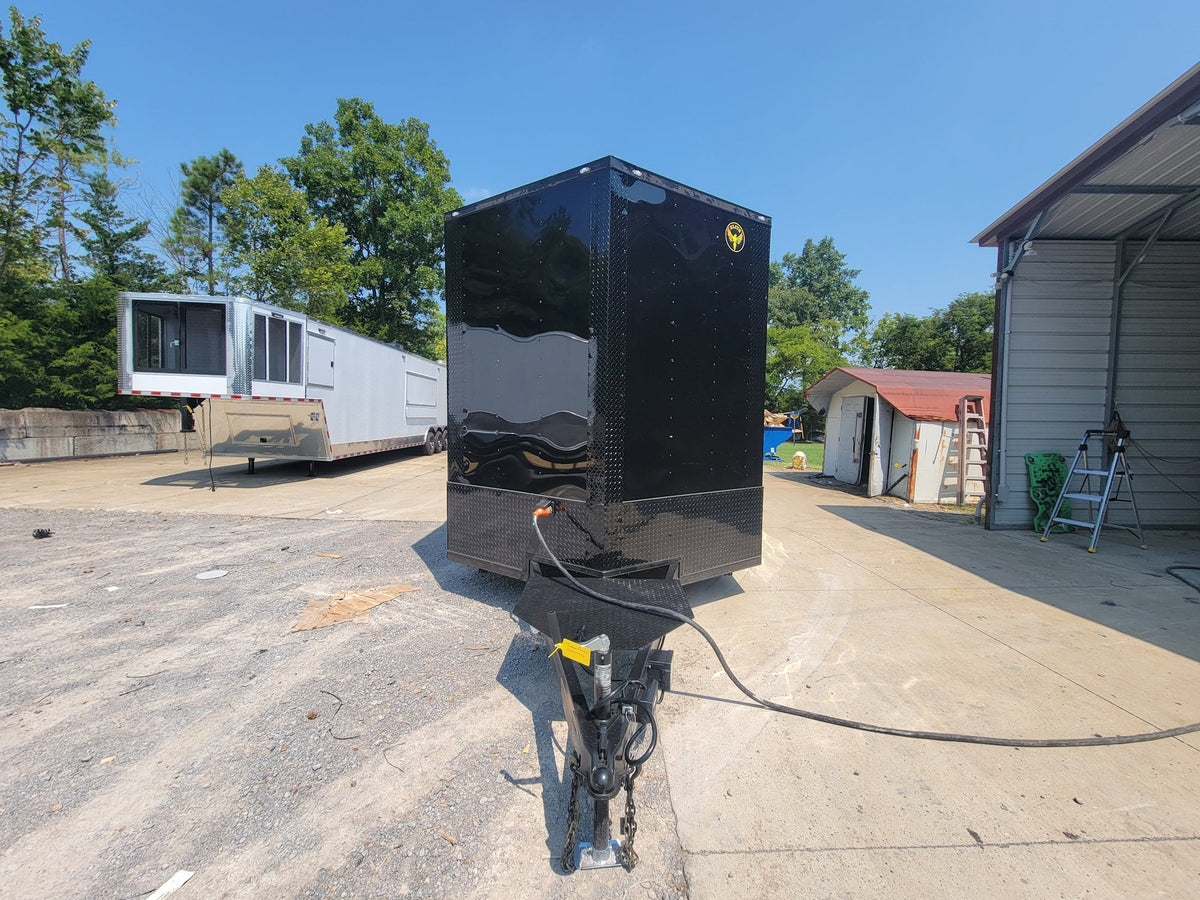 8.5' X 24' Black Custom Enclosed Trailer Stage Marketing and Event