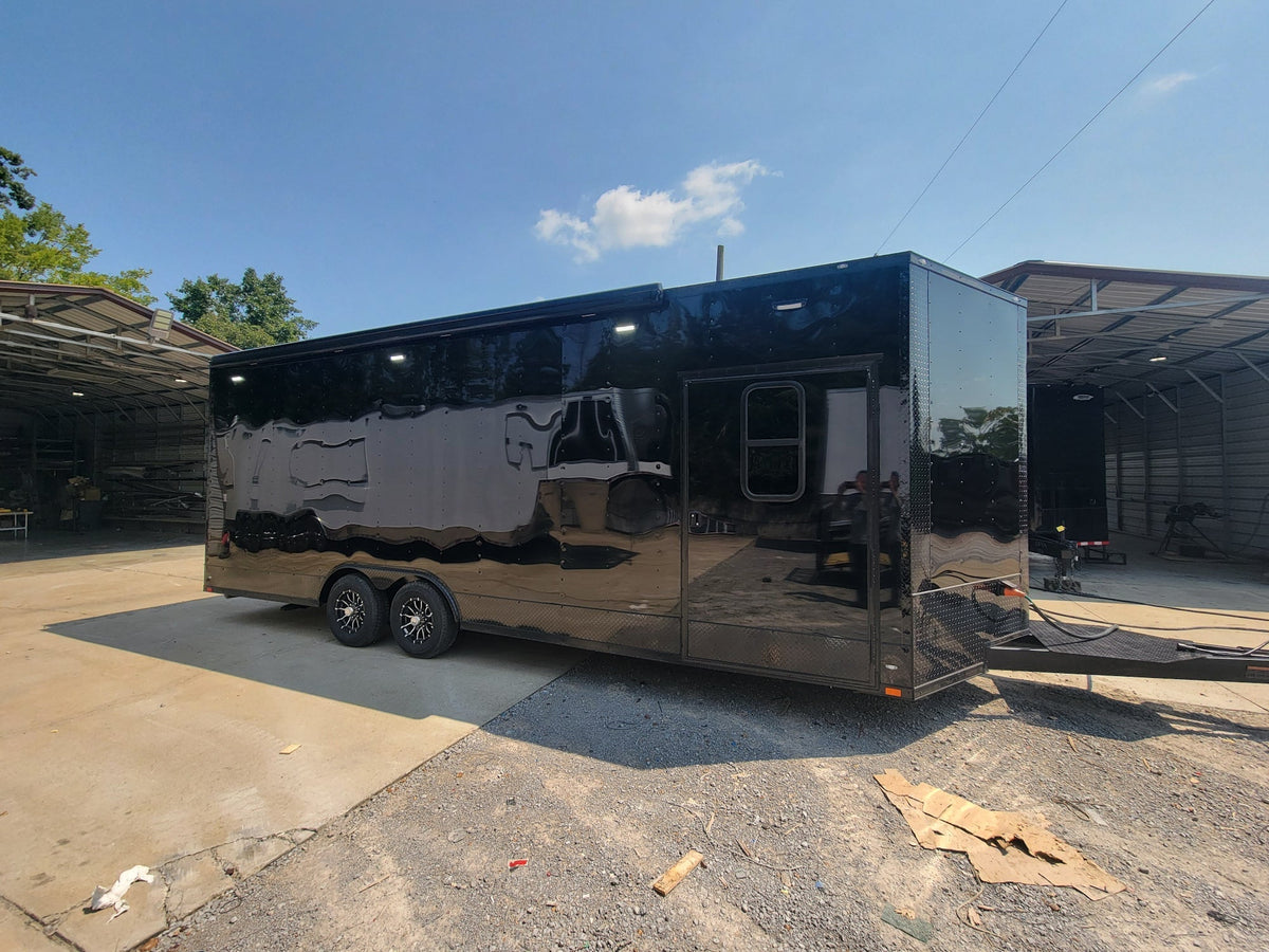 8.5' X 24' Black Custom Enclosed Trailer Stage Marketing and Event