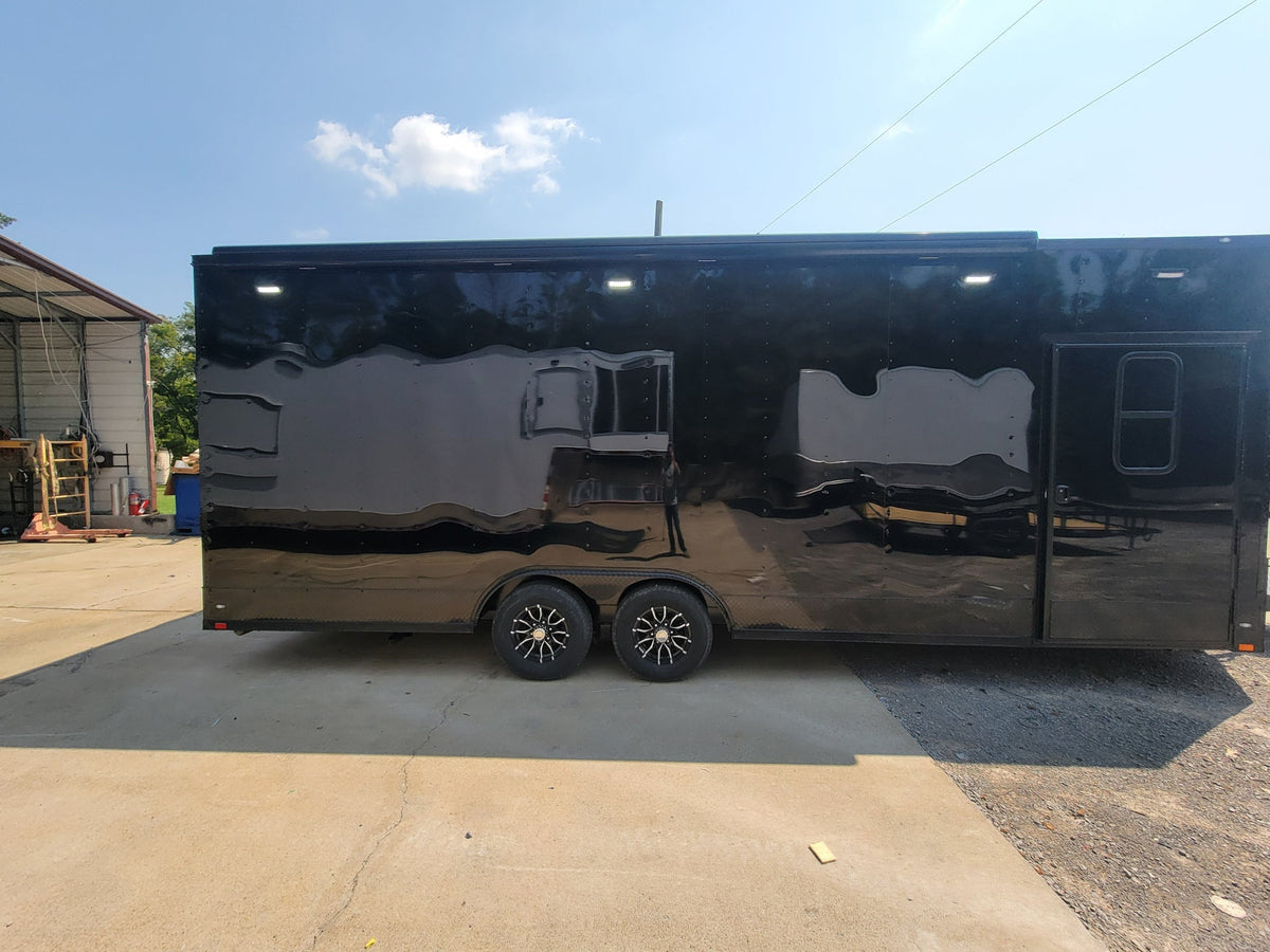 8.5' X 24' Black Custom Enclosed Trailer Stage Marketing and Event