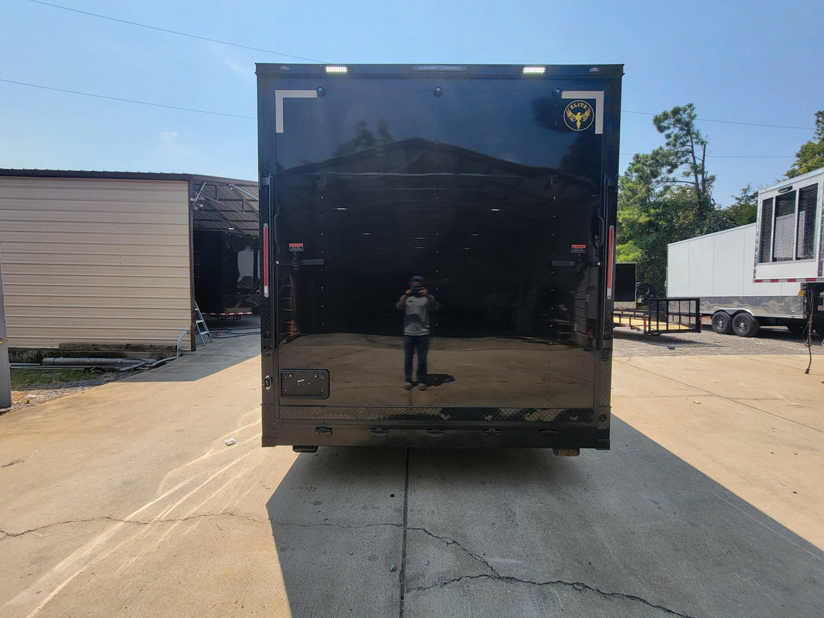 8.5' X 24' Black Custom Enclosed Trailer Stage Marketing and Event