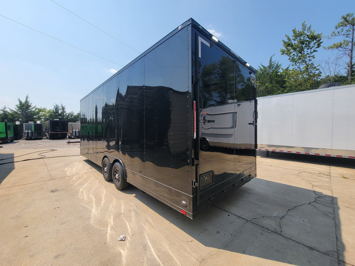 8.5' X 24' Black Custom Enclosed Trailer Stage Marketing and Event