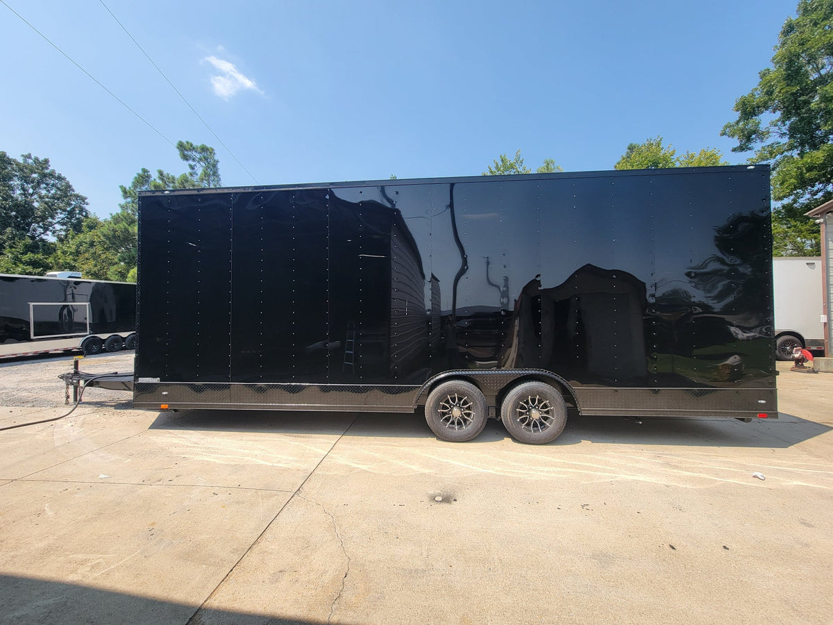 8.5' X 24' Black Custom Enclosed Trailer Stage Marketing and Event