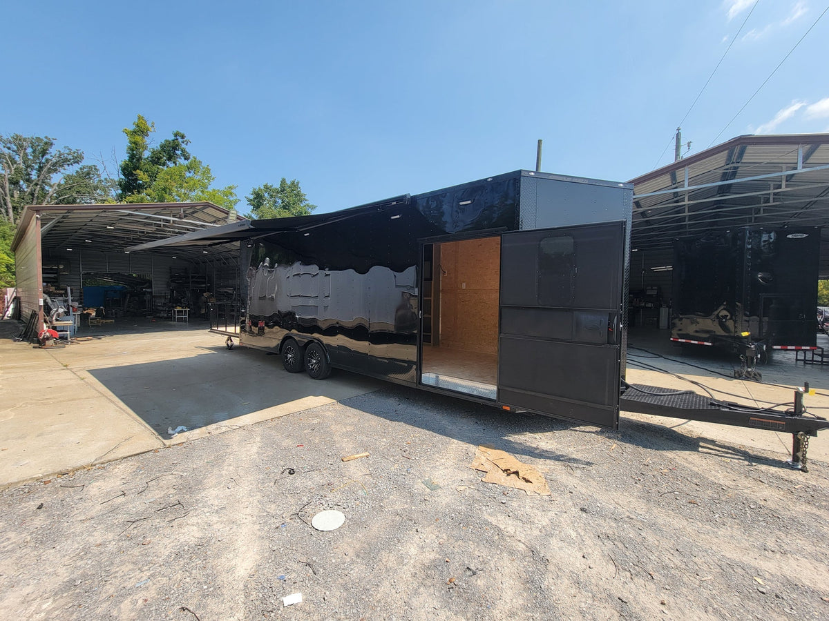 8.5' X 24' Black Custom Enclosed Trailer Stage Marketing and Event