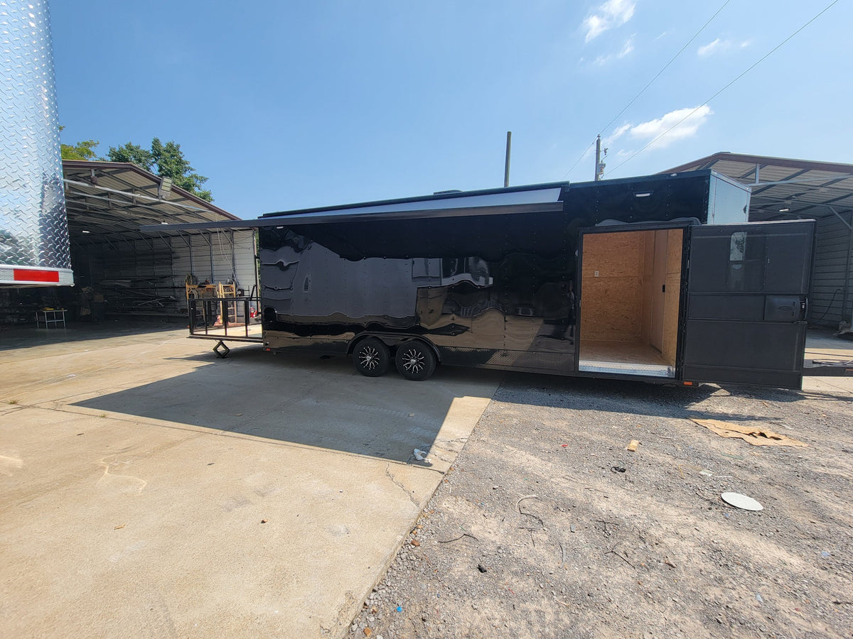 8.5' X 24' Black Custom Enclosed Trailer Stage Marketing and Event