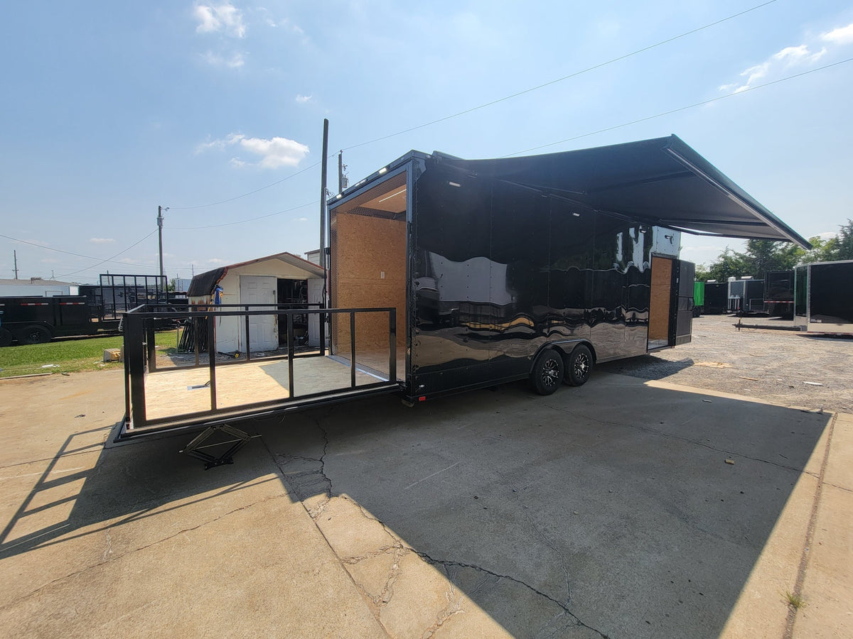 8.5' X 24' Black Custom Enclosed Trailer Stage Marketing and Event