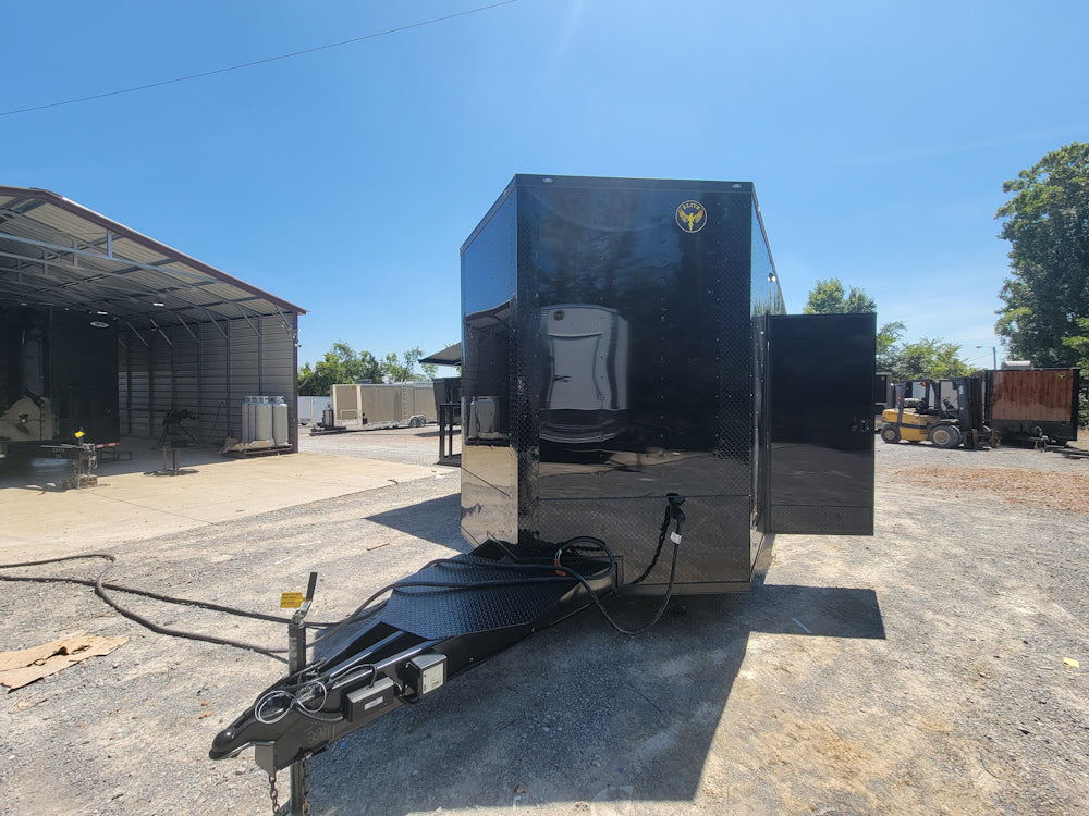 8.5' X 24' Custom Enclosed Trailer Black With Blackout Marketing and Event Stage