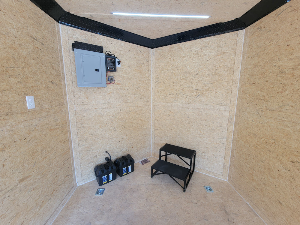 8.5' X 24' Custom Enclosed Trailer Black With Blackout Marketing and Event Stage