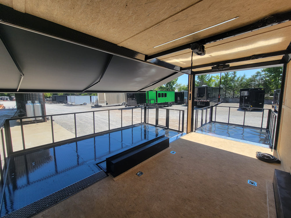 8.5' X 24' Custom Enclosed Trailer Black With Blackout Marketing and Event Stage