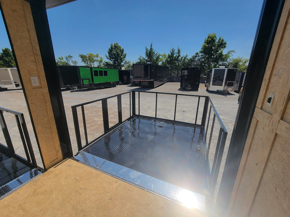 8.5' X 24' Custom Enclosed Trailer Black With Blackout Marketing and Event Stage