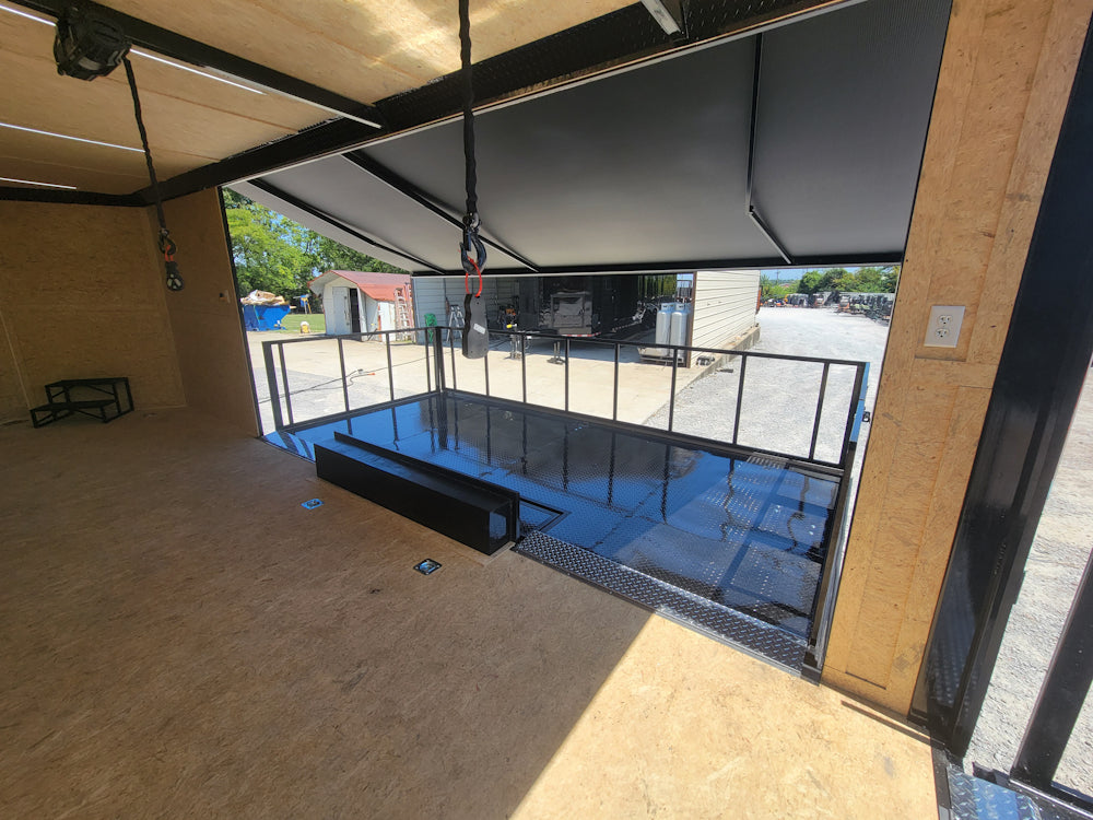 8.5' X 24' Custom Enclosed Trailer Black With Blackout Marketing and Event Stage