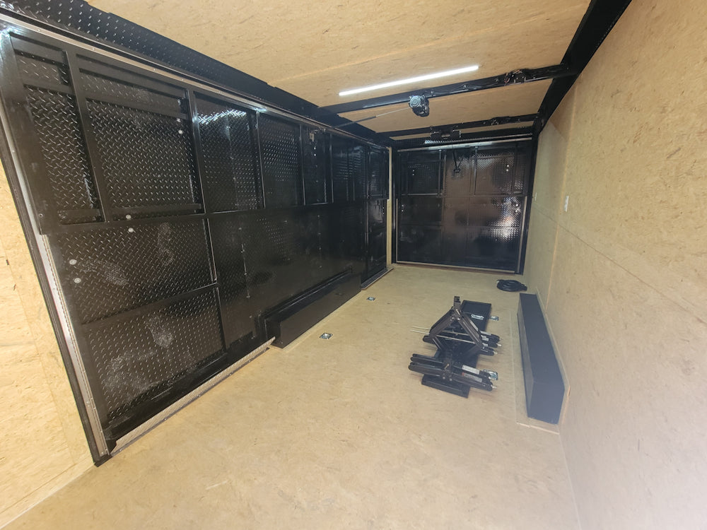 8.5' X 24' Custom Enclosed Trailer Black With Blackout Marketing and Event Stage