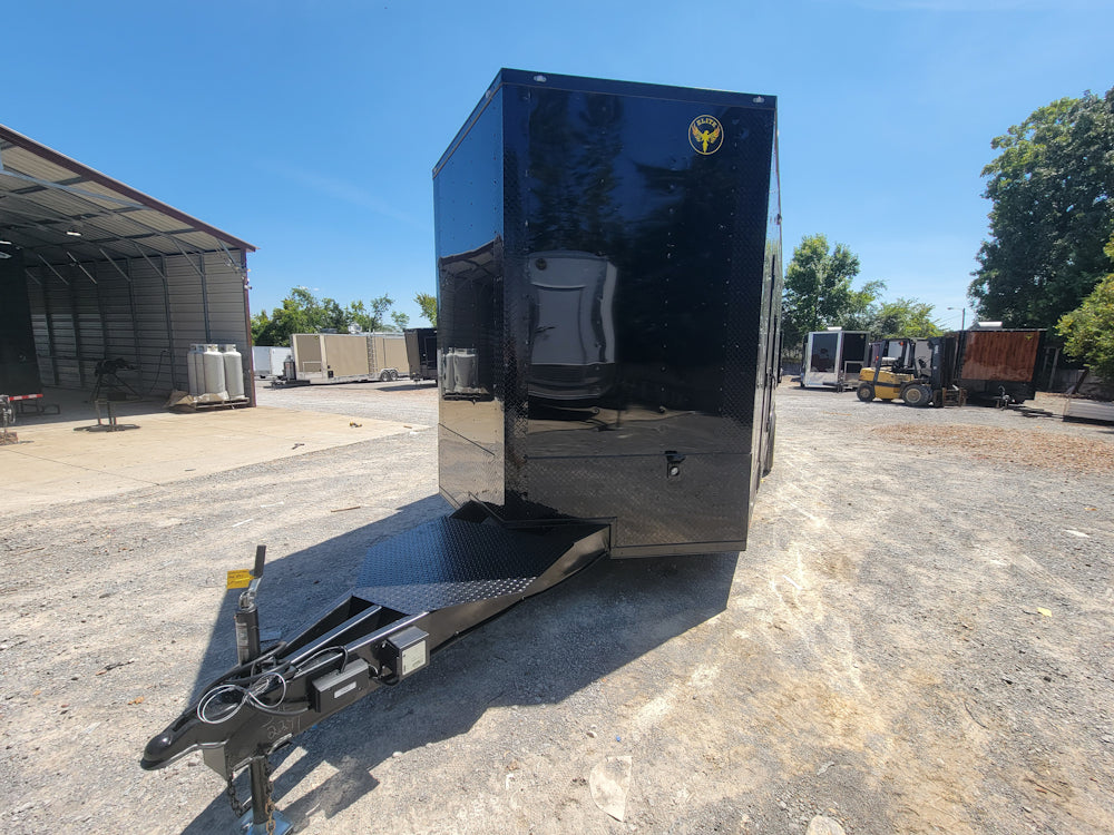 8.5' X 24' Custom Enclosed Trailer Black With Blackout Marketing and Event Stage