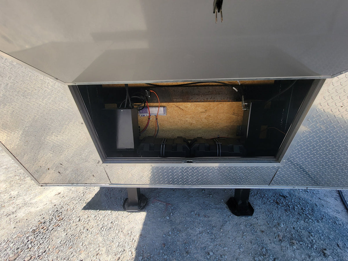 8.5' X 40' Custom Gooseneck Enclosed Trailer White With Silver Trim