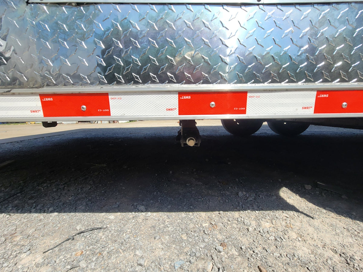 8.5' X 40' Custom Gooseneck Enclosed Trailer White With Silver Trim