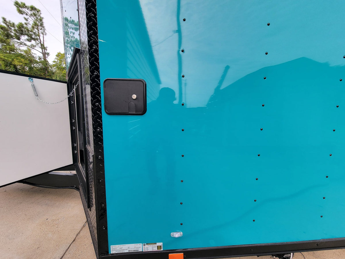8.5' X 14' Concession Trailer Blue With Blackout Trim Food Event Catering