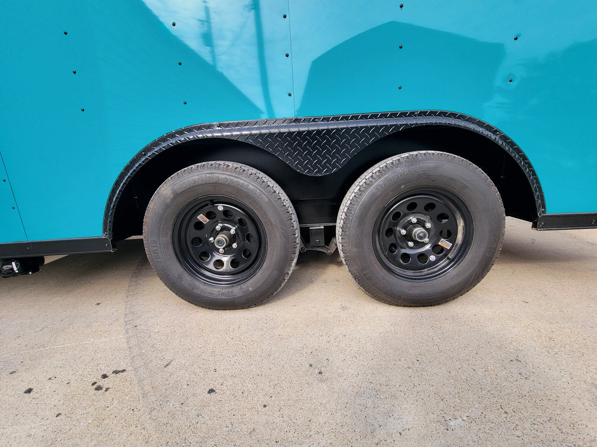 8.5' X 14' Concession Trailer Blue With Blackout Trim Food Event Catering