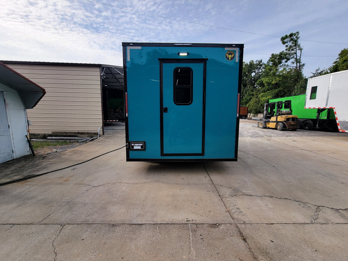 8.5' X 14' Concession Trailer Blue With Blackout Trim Food Event Catering
