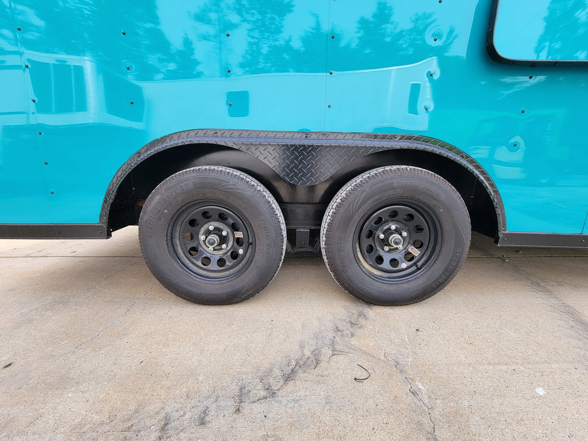 8.5' X 14' Concession Trailer Blue With Blackout Trim Food Event Catering