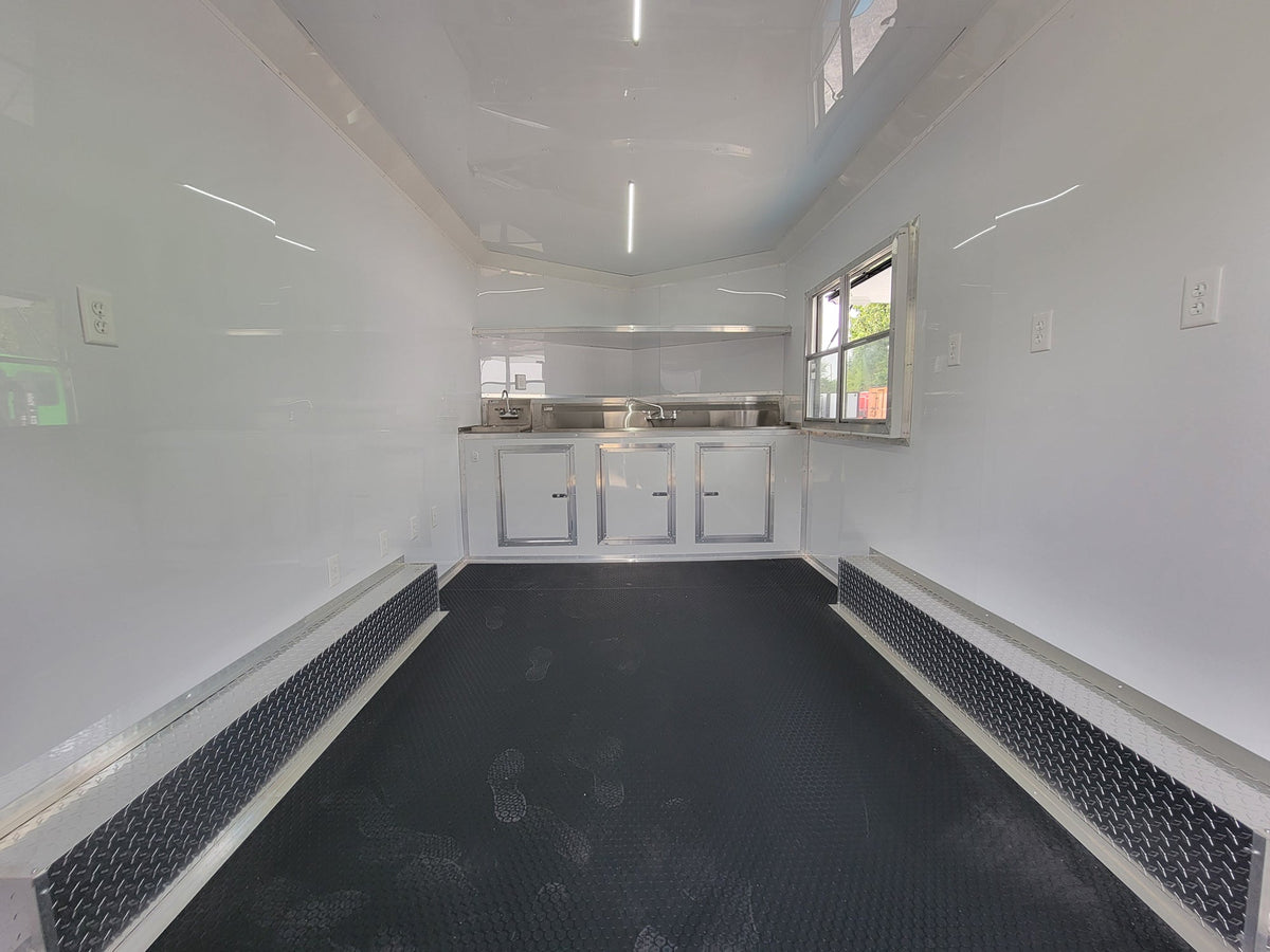 8.5' X 14' Concession Trailer Blue With Blackout Trim Food Event Catering