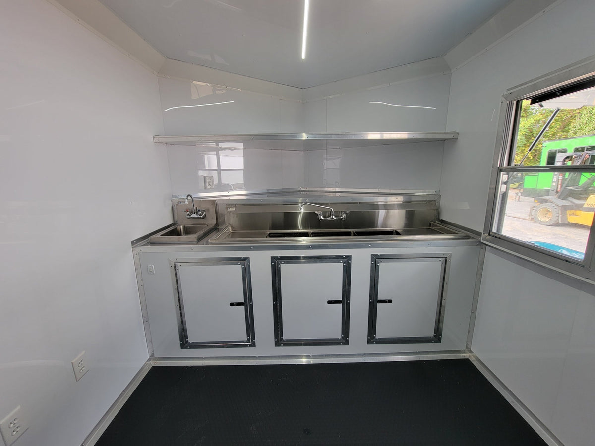8.5' X 14' Concession Trailer Blue With Blackout Trim Food Event Catering