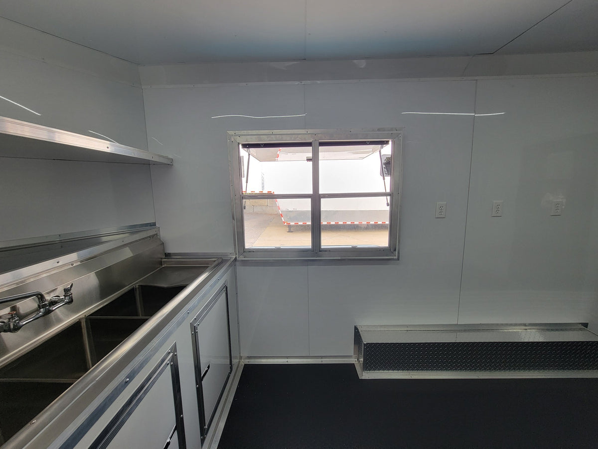8.5' X 14' Concession Trailer Blue With Blackout Trim Food Event Catering