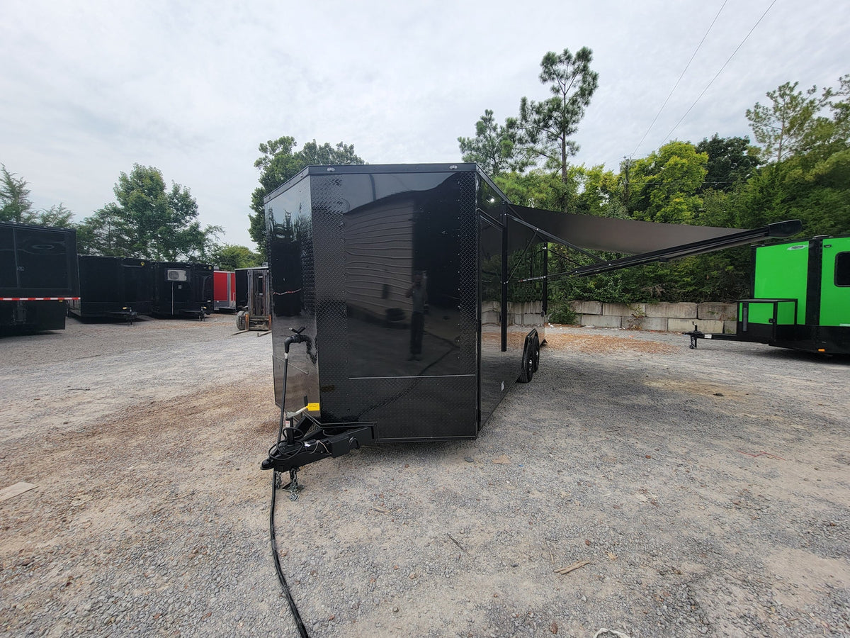 8.5' X 20' Custom Enclosed Trailer Black With Blackout Food Event Catering