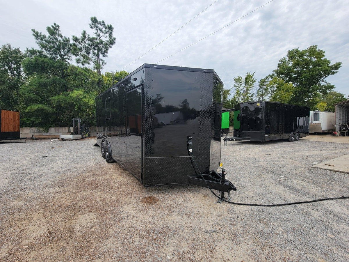 8.5' X 20' Custom Enclosed Trailer Black With Blackout Food Event Catering