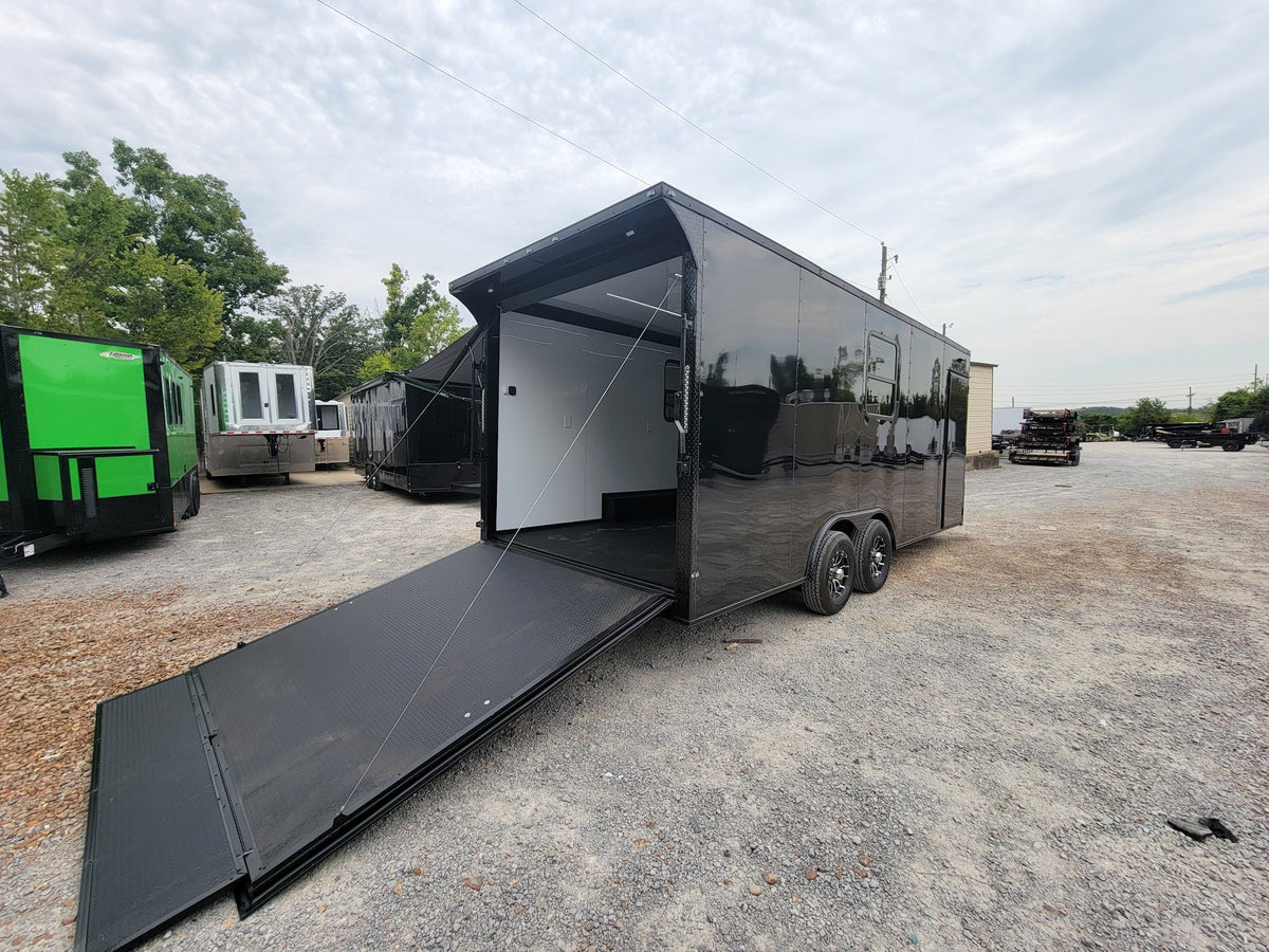 8.5' X 20' Custom Enclosed Trailer Black With Blackout Food Event Catering