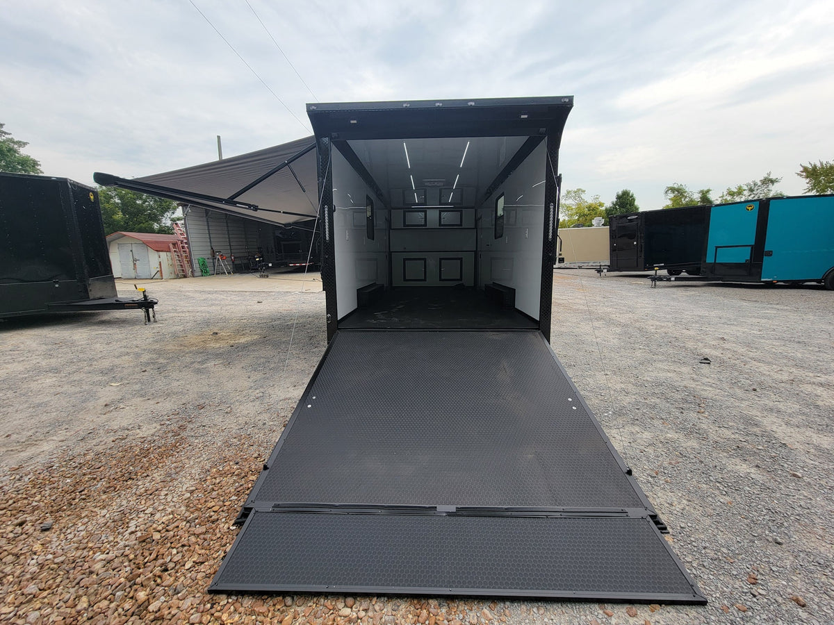 8.5' X 20' Custom Enclosed Trailer Black With Blackout Food Event Catering
