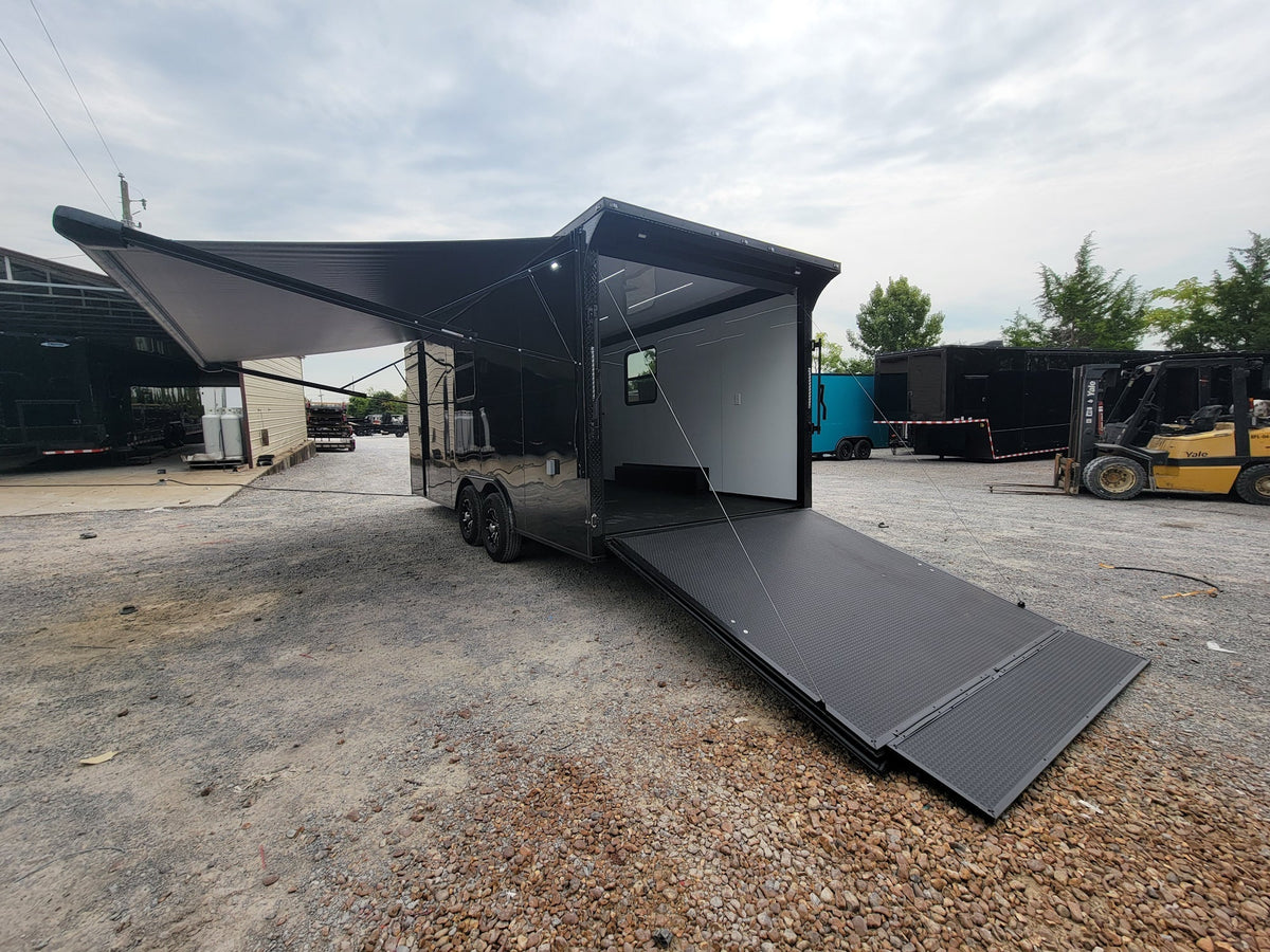8.5' X 20' Custom Enclosed Trailer Black With Blackout Food Event Catering