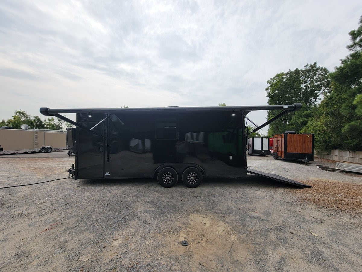 8.5' X 20' Custom Enclosed Trailer Black With Blackout Food Event Catering