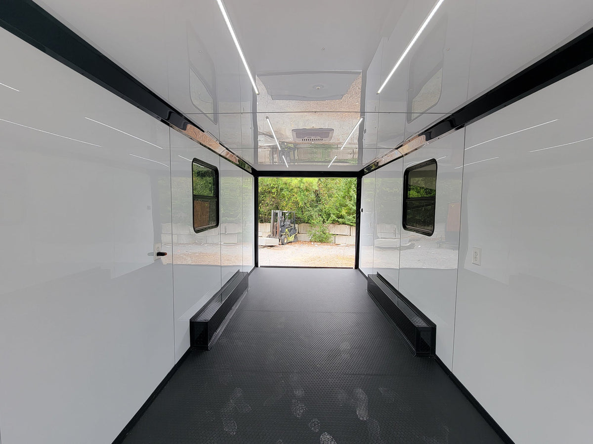8.5' X 20' Custom Enclosed Trailer Black With Blackout Food Event Catering